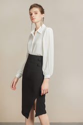 Classic Ivory Puff-Sleeve Blouse